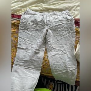 H&M cream linen pants